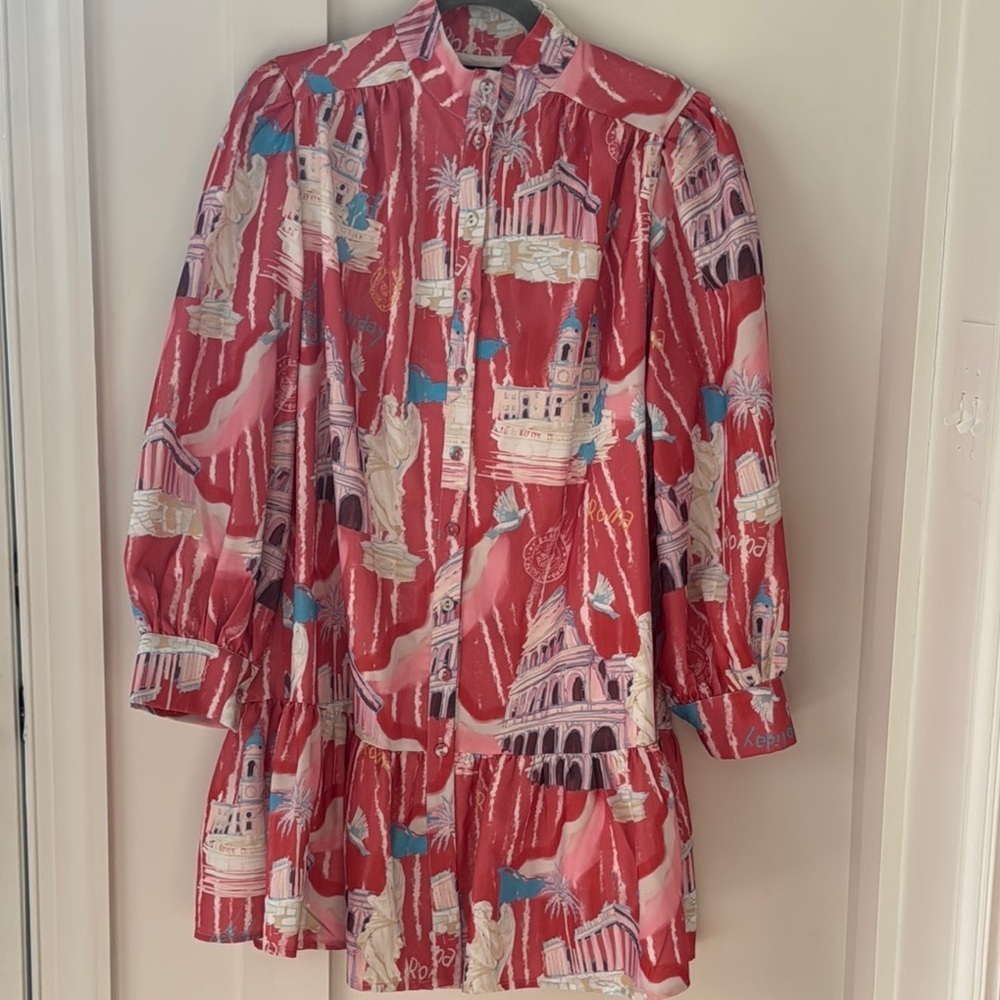 Beulah Pink Print Dress Size M